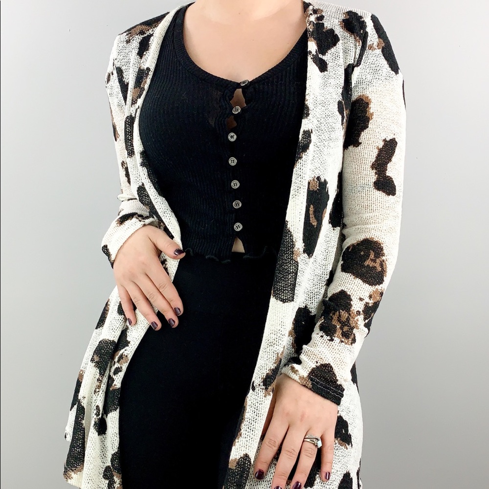 Anima Print Sheer Cardigan